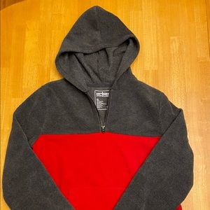 Boy’s Urban Pipeline Hooded 1/4 zip Fleece Red XL (18)